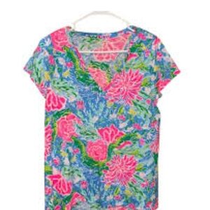 Lilly Pulitzer Floral Short Sleeve Top
